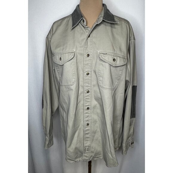 Woolrich Rugged Outdoorwear Heavyweight Shirt Men's XL USA Made Elbow Patch - Picture 1 of 10